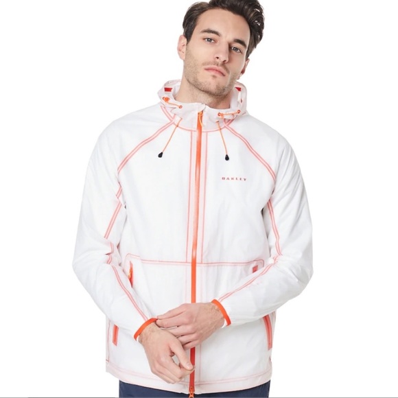 Oakley lightweight white clear jacket windbreaker. SZ.S. NWT - Picture 1 of 9